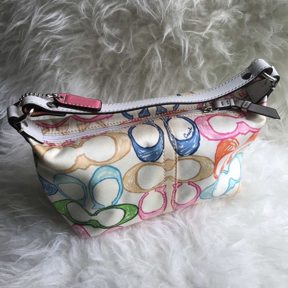 Authentic Beautiful white coach clutch handbag